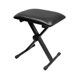 Adjustable Keyboard Bench – X-Style Piano Stool with Padded Seat (Black)